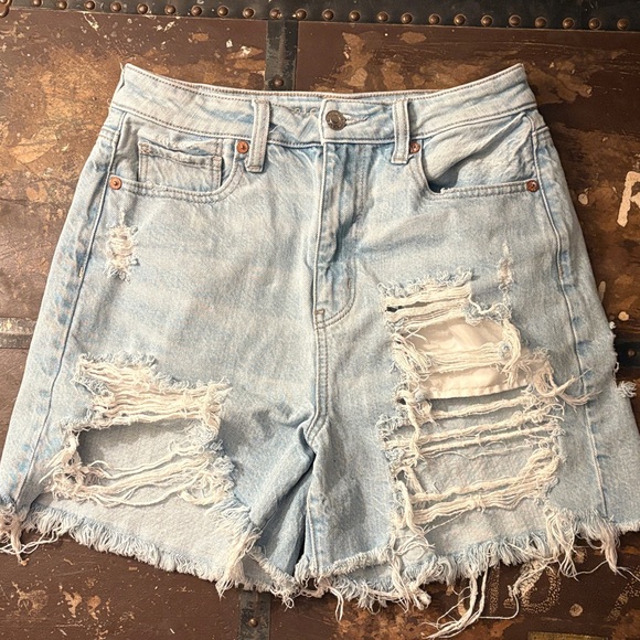 American Eagle Outfitters Pants - American Eagle Outfitters Distressed Light Blue Jean Shorts